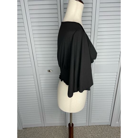 Shein reflective allover print flare leg pants & flutter sleeve crop top medium - Picture 4 of 12